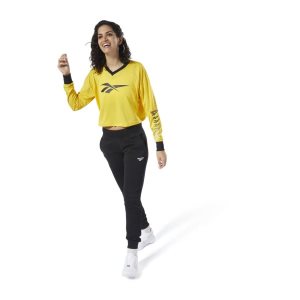 Reebok Classic Vector Crop Top Damen - HellGrün Gelb - DE 973-ZDK